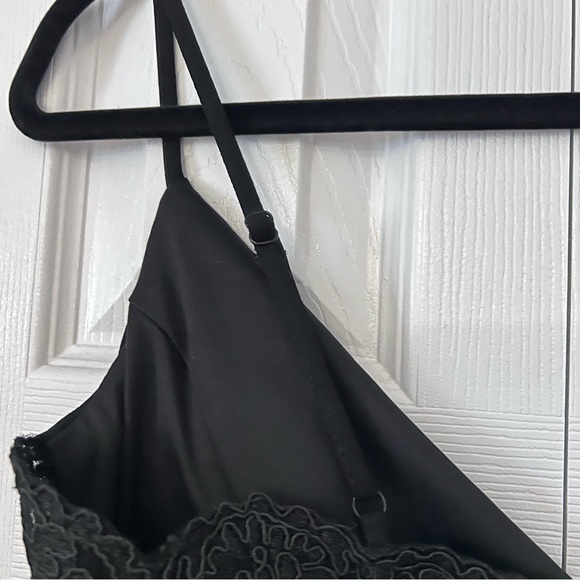 Black Midi Dress with Front Slit - Picture 11 of 12